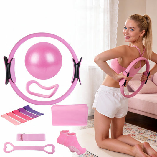 14-piece Pilates kit with Pilates ring, yoga ball, resistance bands and workout accessories